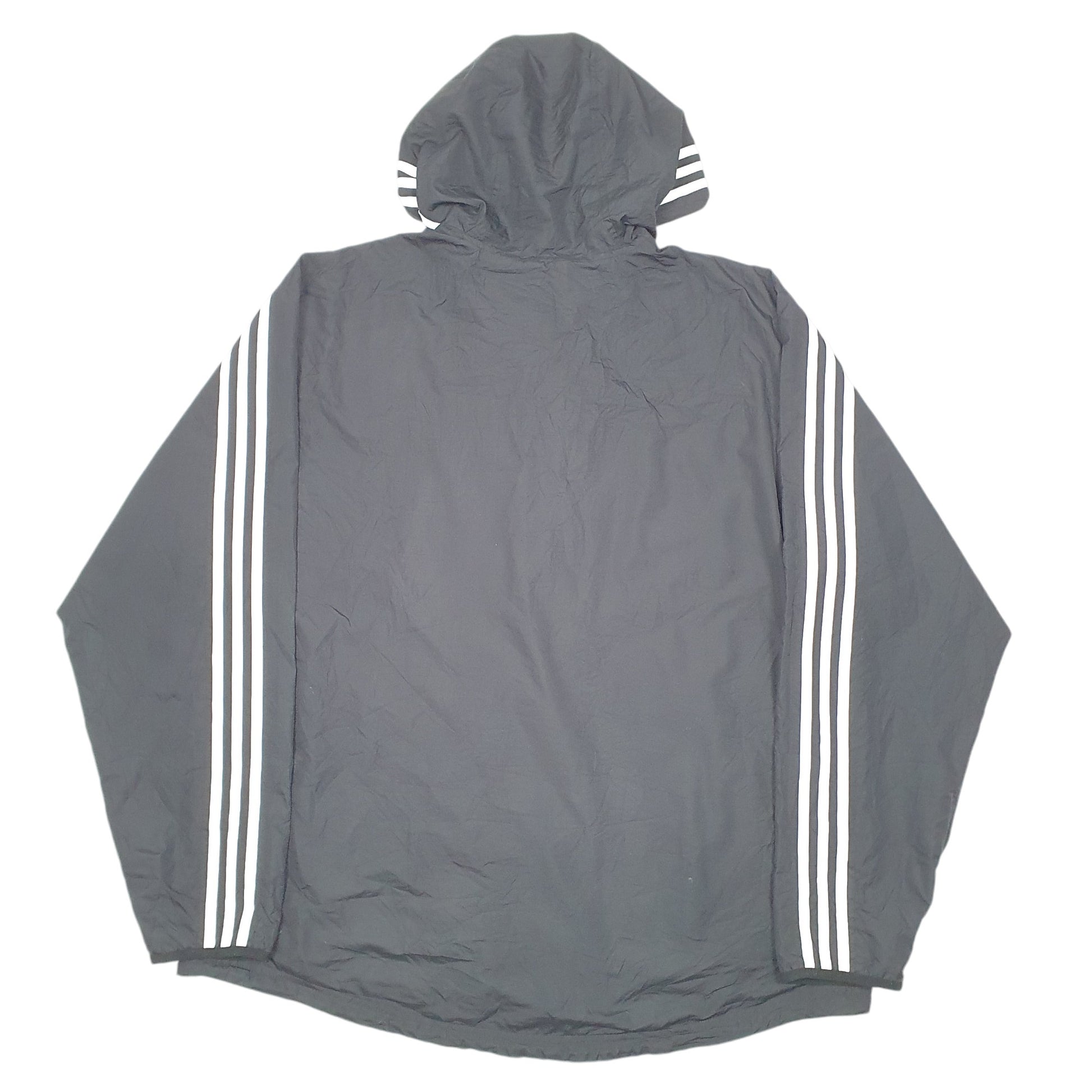 Mens Black Adidas Hooded Lightweight Full Zip Coat