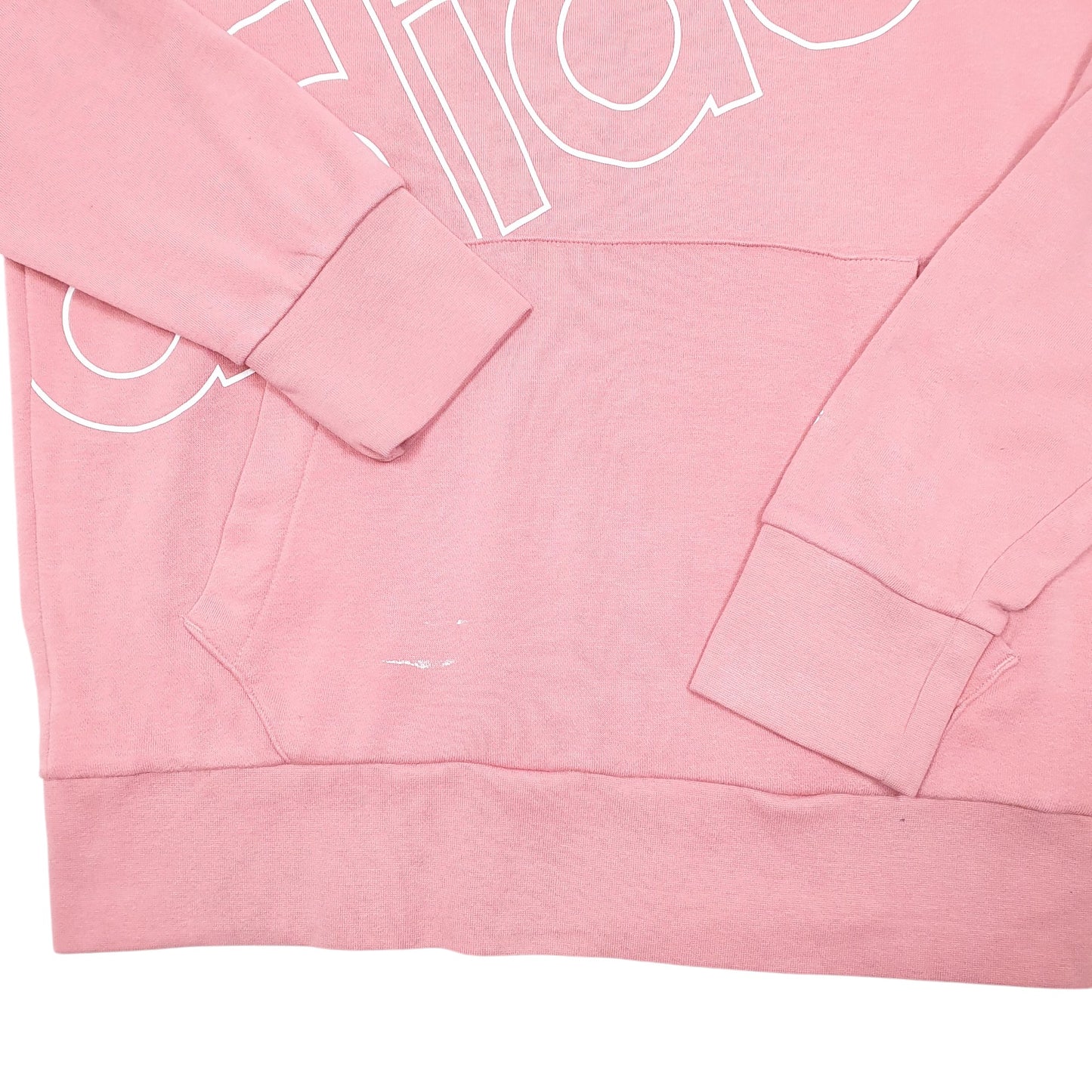 Womens Pink Adidas Spellout Hoodie Jumper