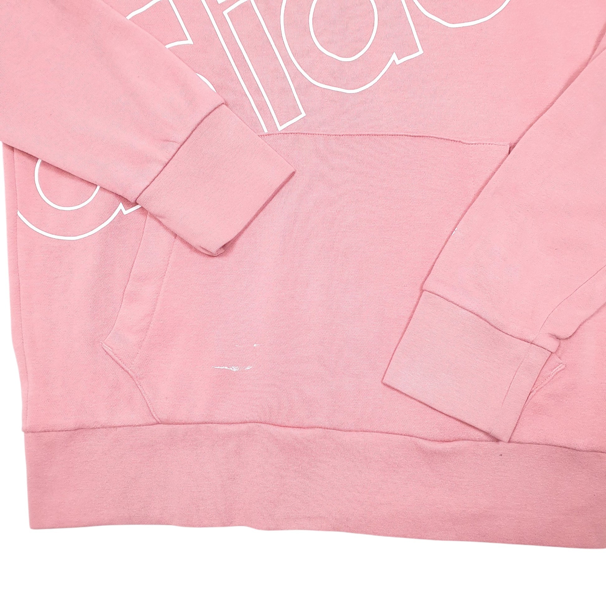 Womens Pink Adidas Spellout Hoodie Jumper