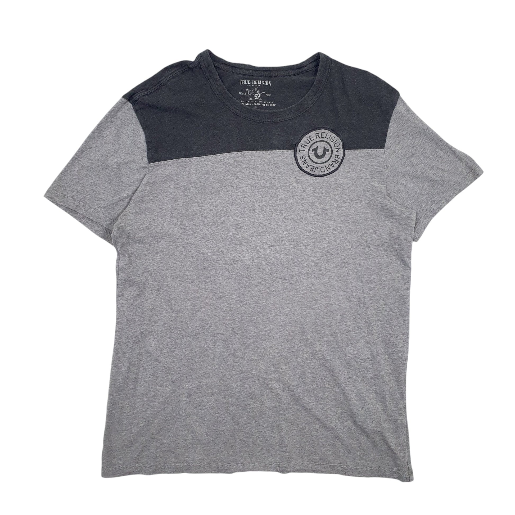 Mens Grey True Religon  Short Sleeve T Shirt