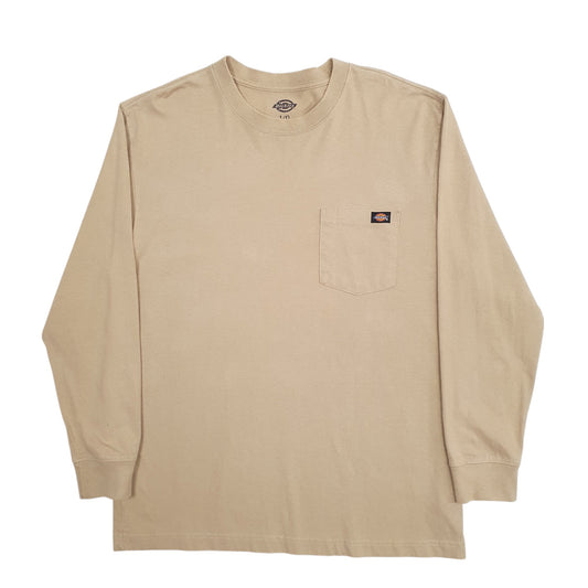 Mens Beige Dickies  Long Sleeve T Shirt