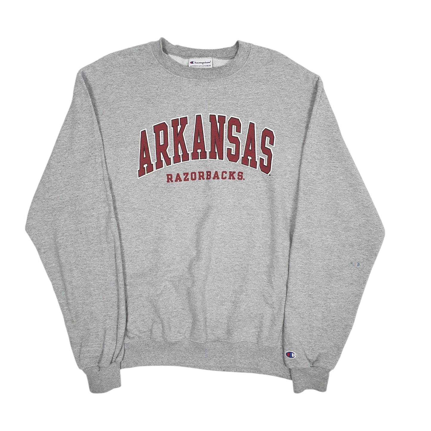 Mens Grey Champion Arkansas Razorbacks Crewneck Jumper