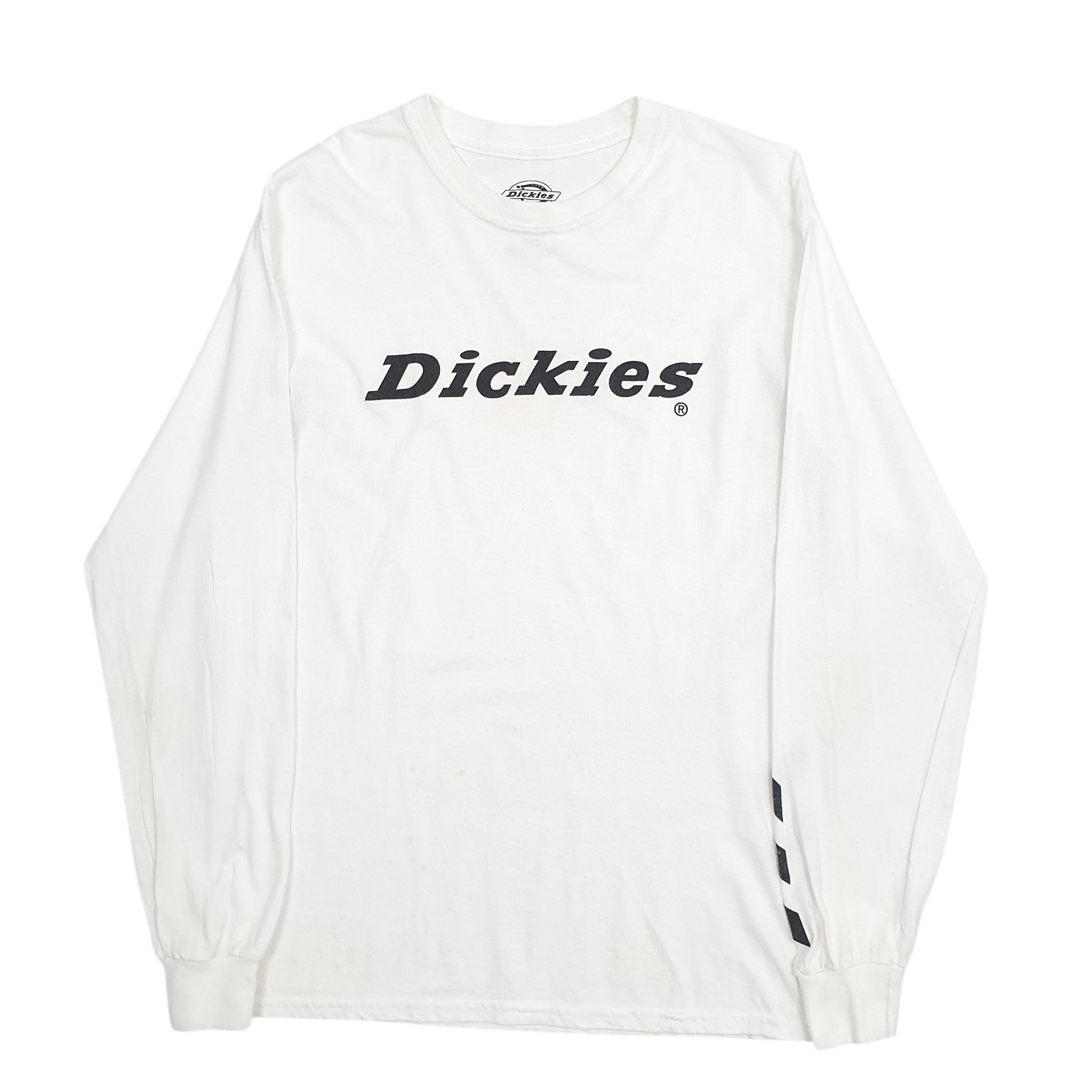 Mens White Dickies Spellout Long Sleeve T Shirt