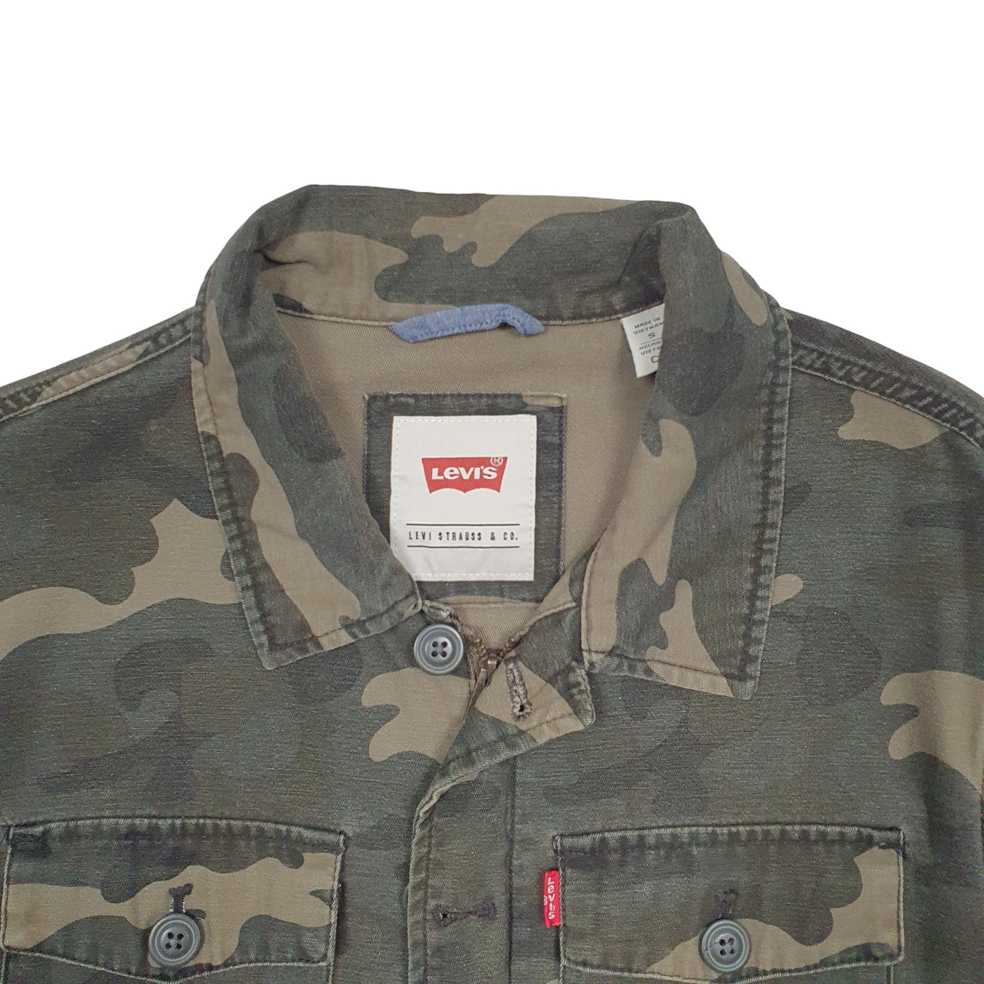 Mens Camo Levis Camo Overshirt Shacket Military Long Sleeve Shirt