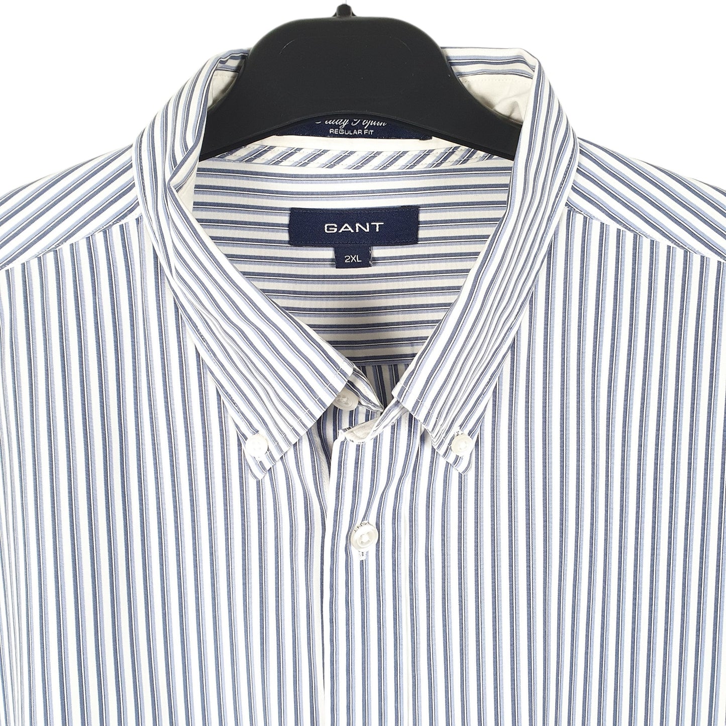 Mens Blue Gant Study Poplin Long Sleeve Shirt