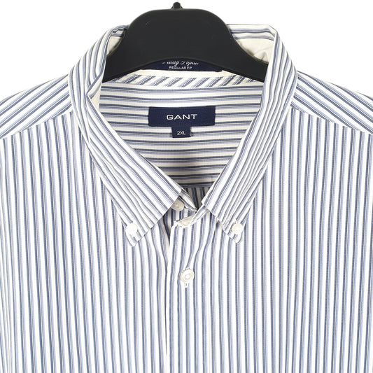 Mens Blue Gant Study Poplin Long Sleeve Shirt