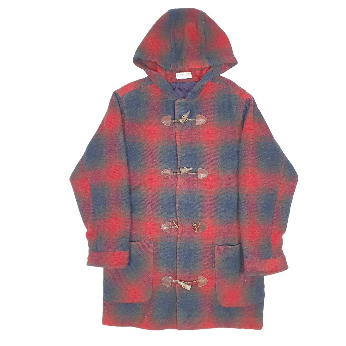 Womens Red Lands End Duffle Vintage Wool  Coat