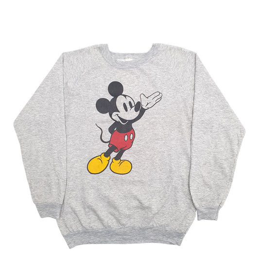 Mens Grey Disney Mickey Mouse Crewneck Jumper