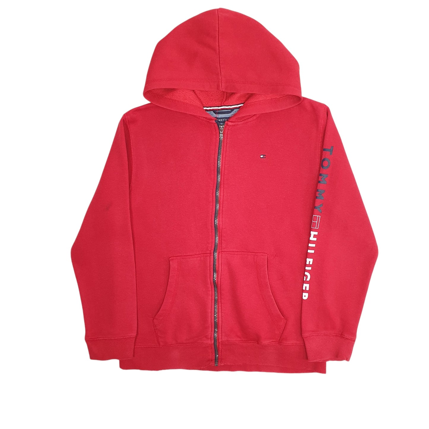 Womens Red Tommy Hilfiger Hoodie Full Zip Jumper