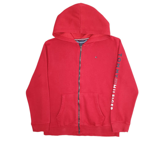 Womens Red Tommy Hilfiger Hoodie Full Zip Jumper
