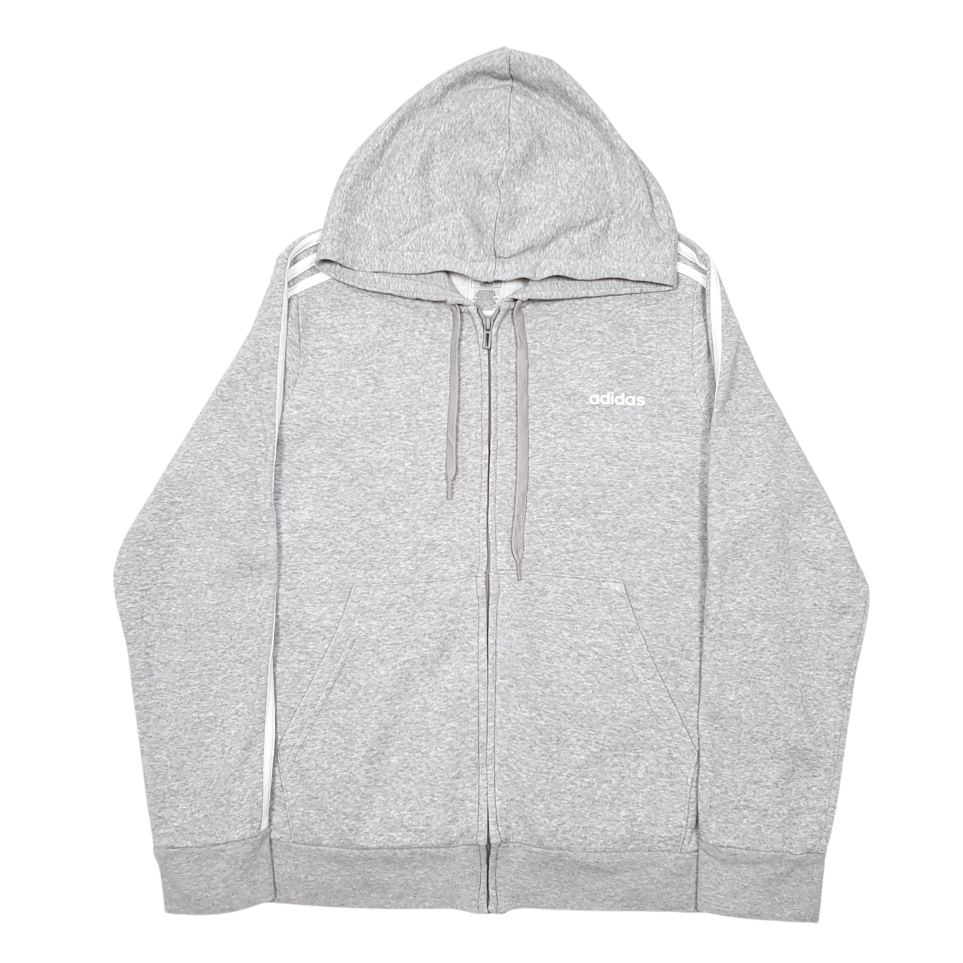 Womens Grey Adidas Hoodie Full Zip Jumper