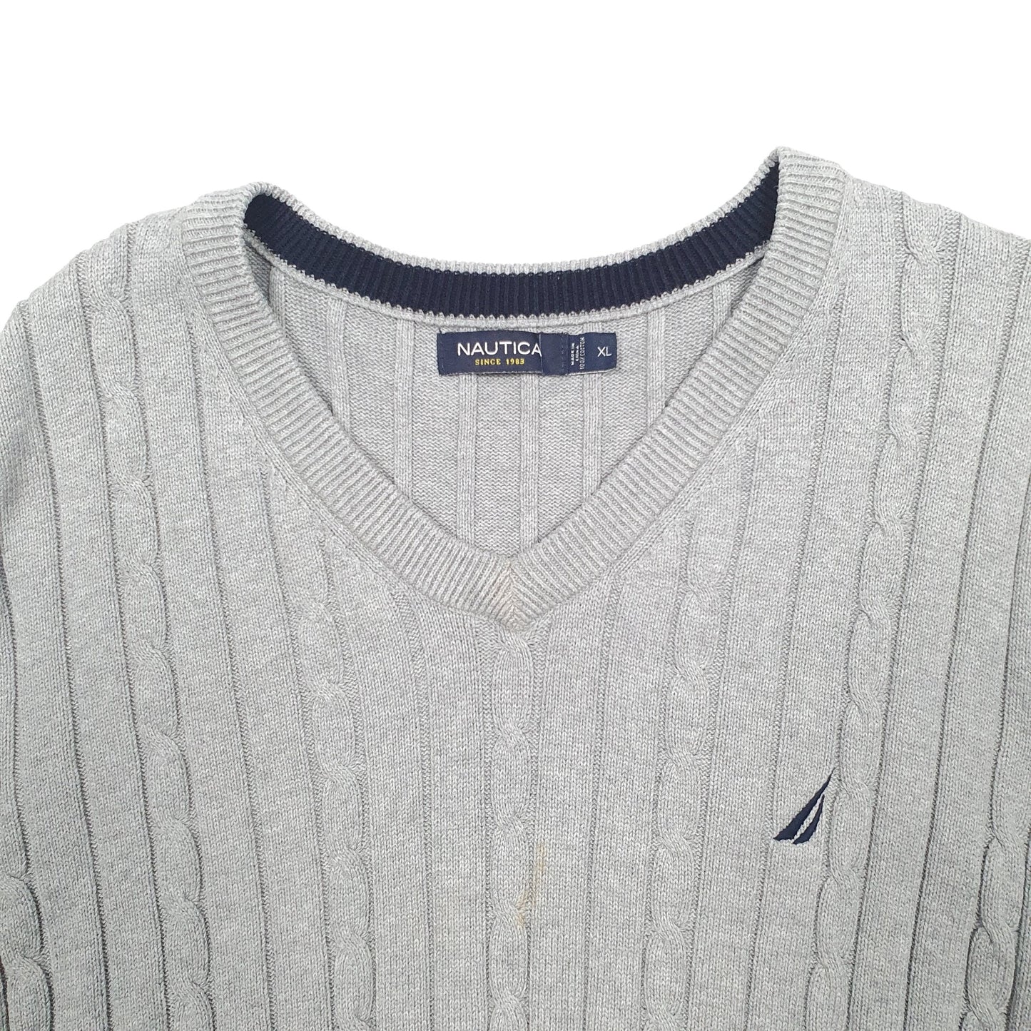 Mens Grey Nautica Tanktop Crewneck Jumper