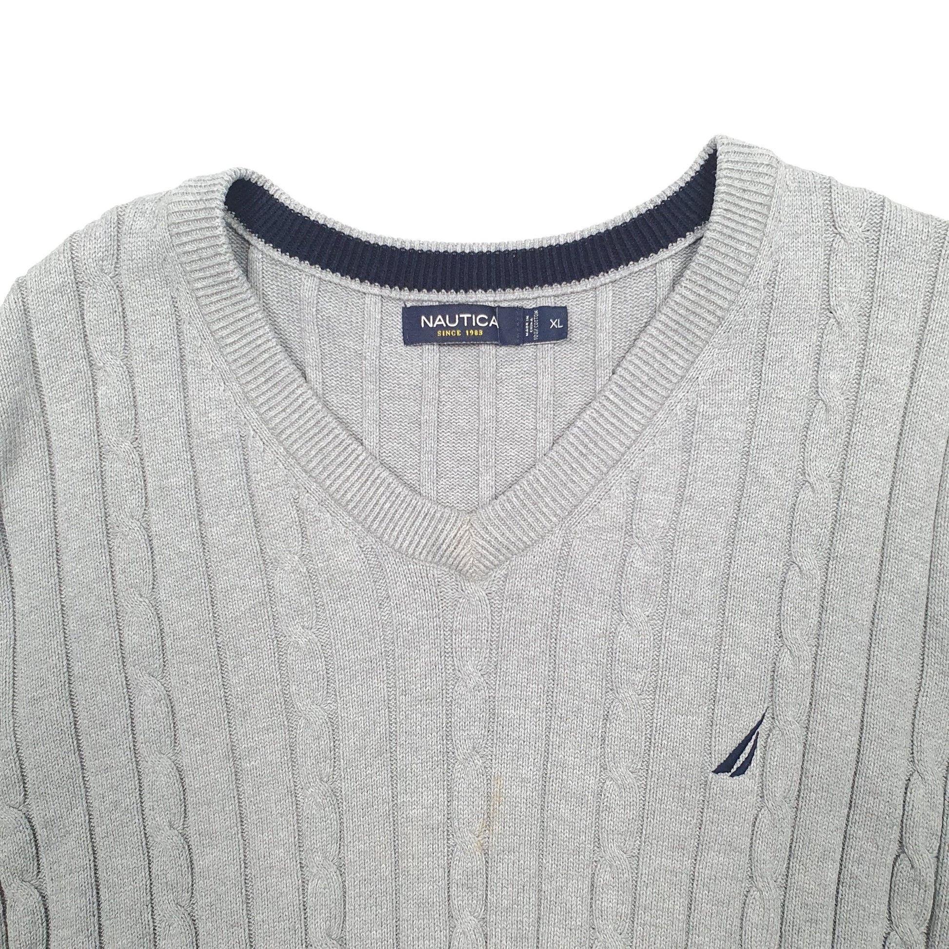 Mens Grey Nautica Tanktop Crewneck Jumper