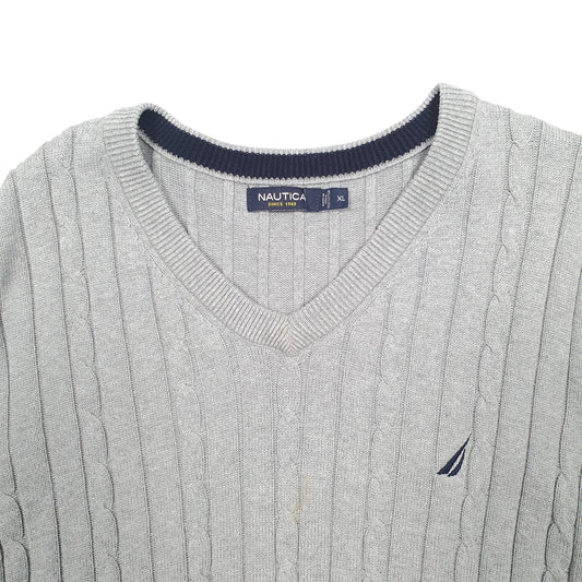 Mens Grey Nautica Tanktop Crewneck Jumper