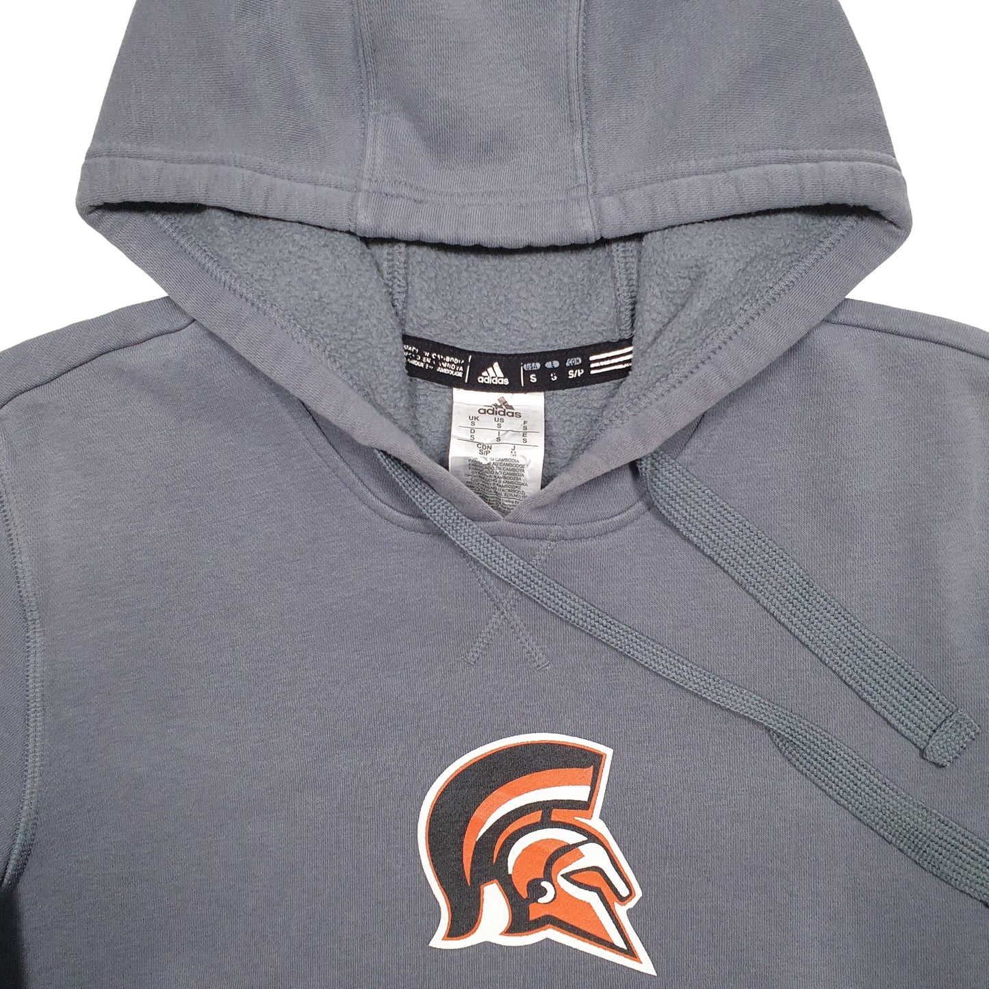 Mens Grey Adidas Track And Field Sport Hoodie Jumper