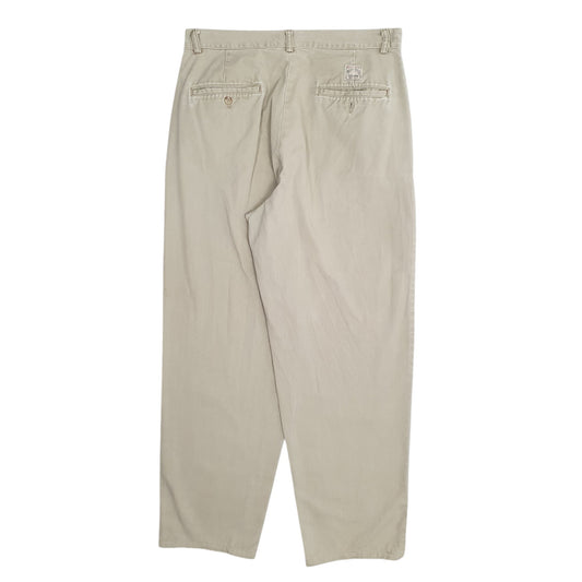 Mens Beige Polo Ralph Lauren Vintage 80s Made In USA Pleated Chino Trousers
