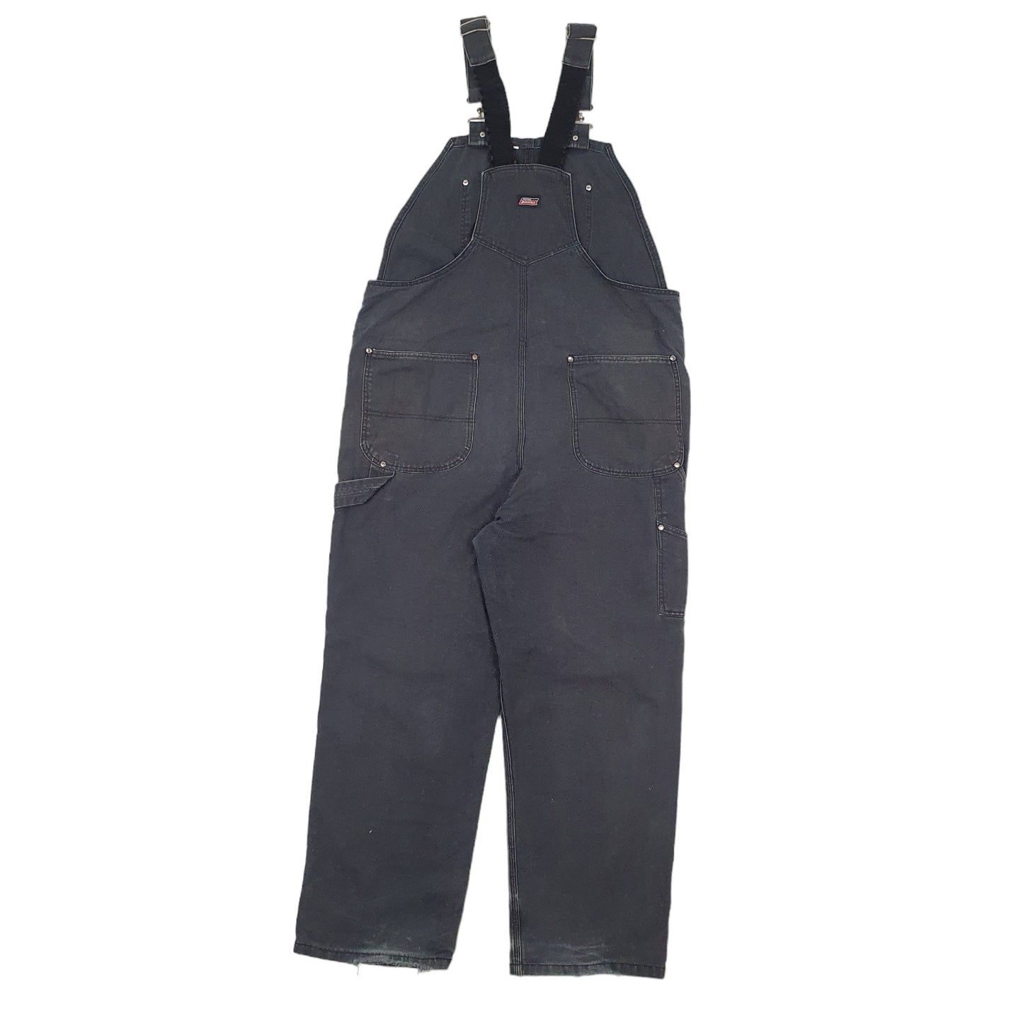 Mens Black Dickies Denim Overalls Dungaree Trousers