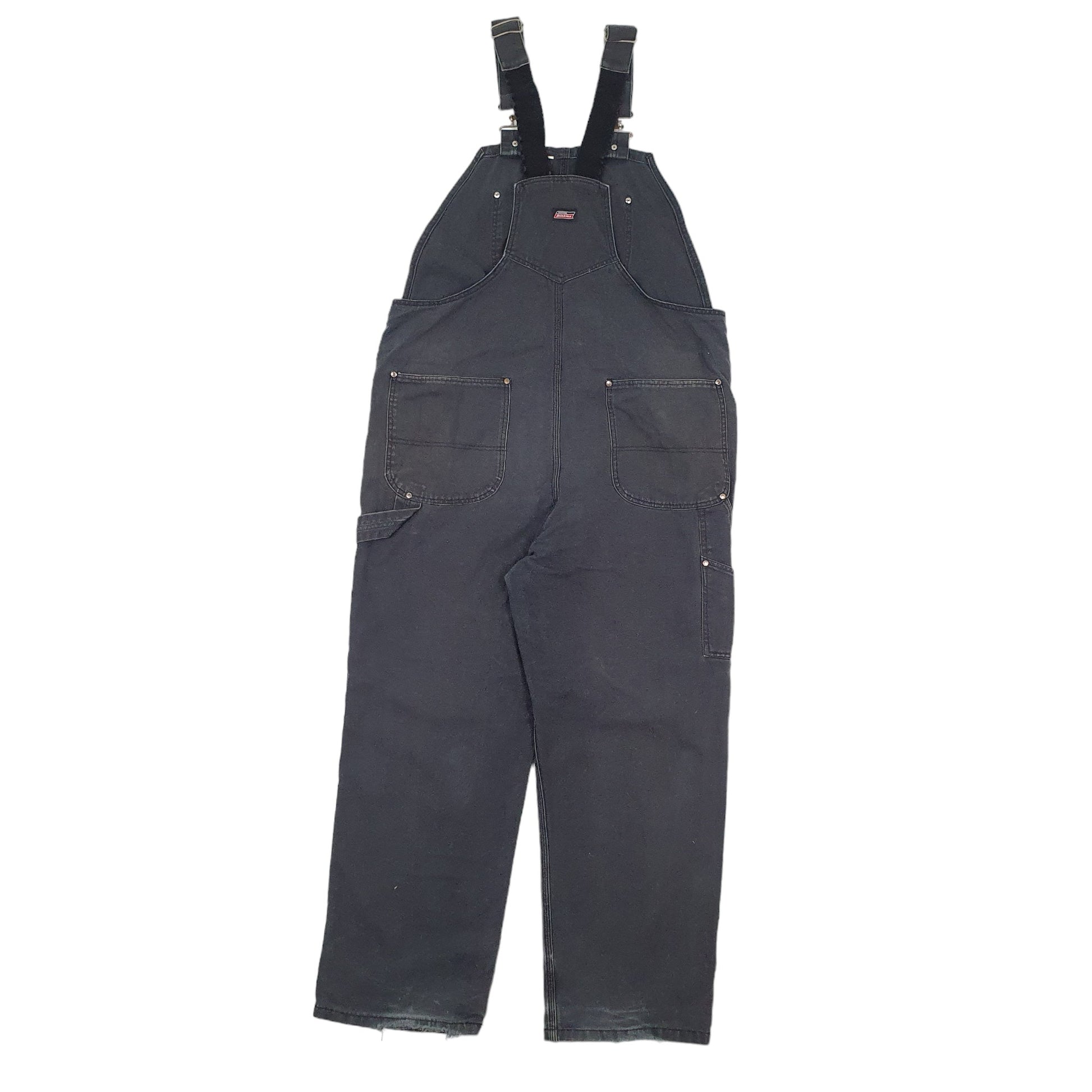 Mens Black Dickies Denim Overalls Dungaree Trousers