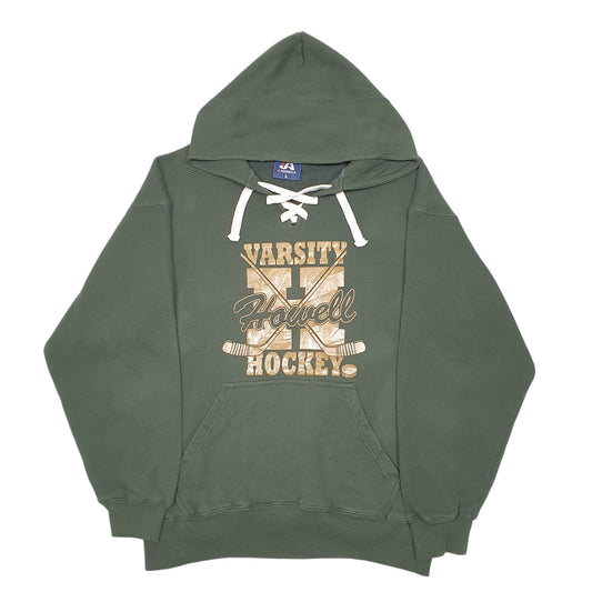 Mens Green J.America Howell Varsity Hockey Lace Hoodie Jumper