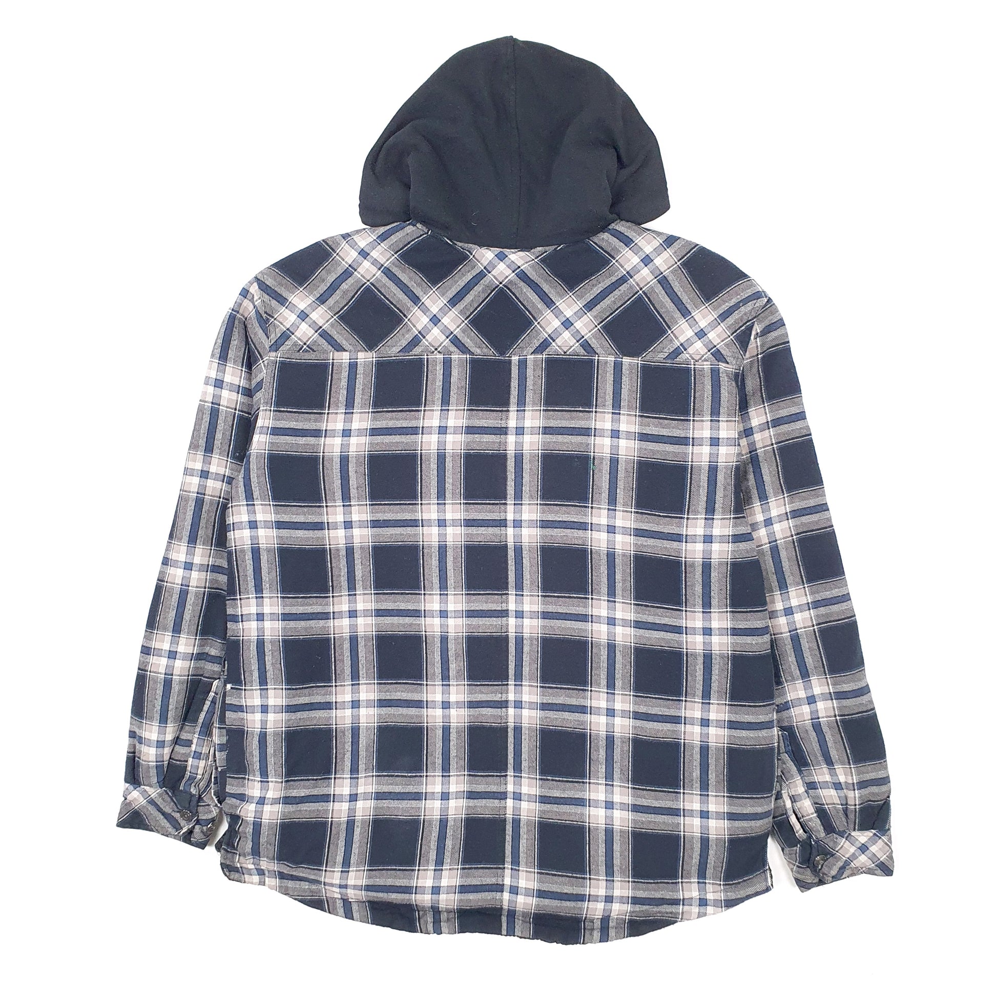 Mens Navy Dickies Hoodie Shacket Plaid  Coat
