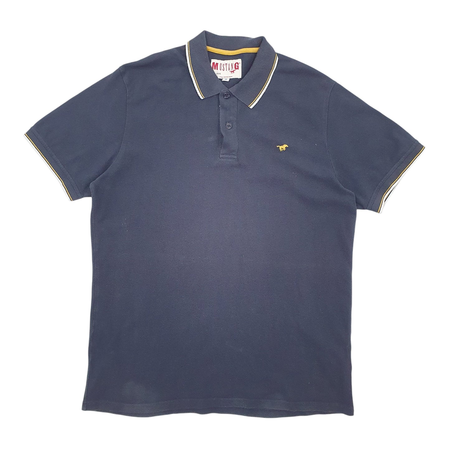 Mens Navy Mustang  Short Sleeve Polo Shirt