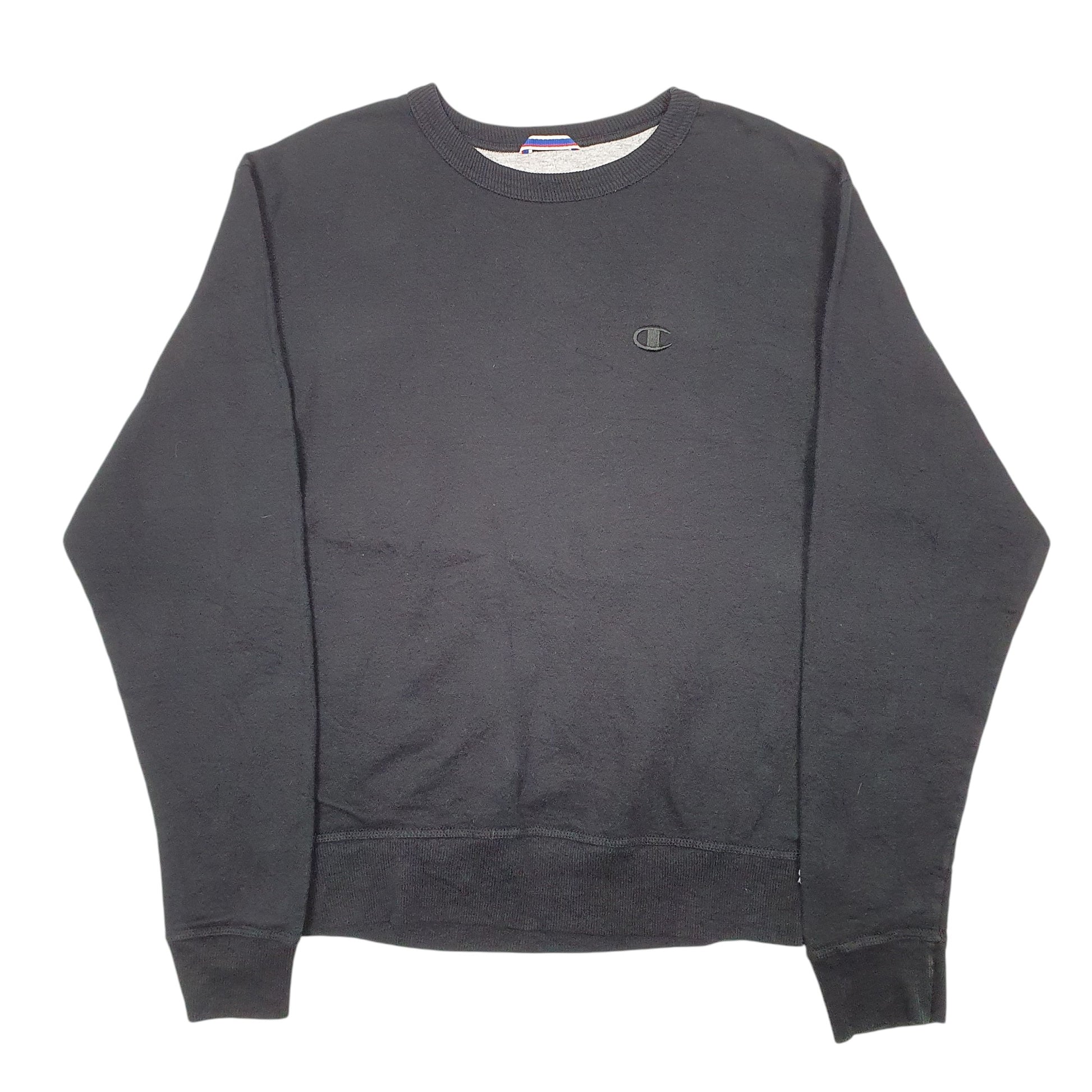 Mens Black Champion  Crewneck Jumper