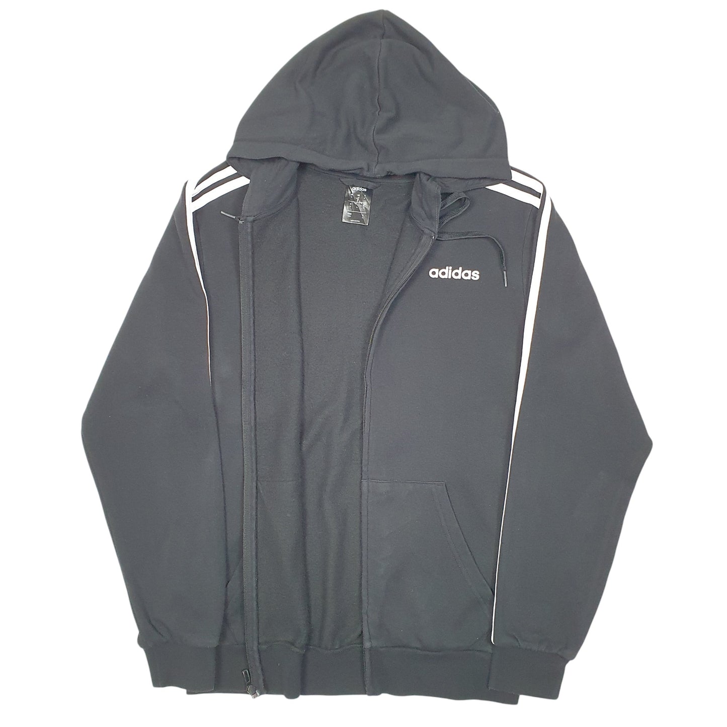 Mens Black Adidas Hoodie Full Zip Jumper
