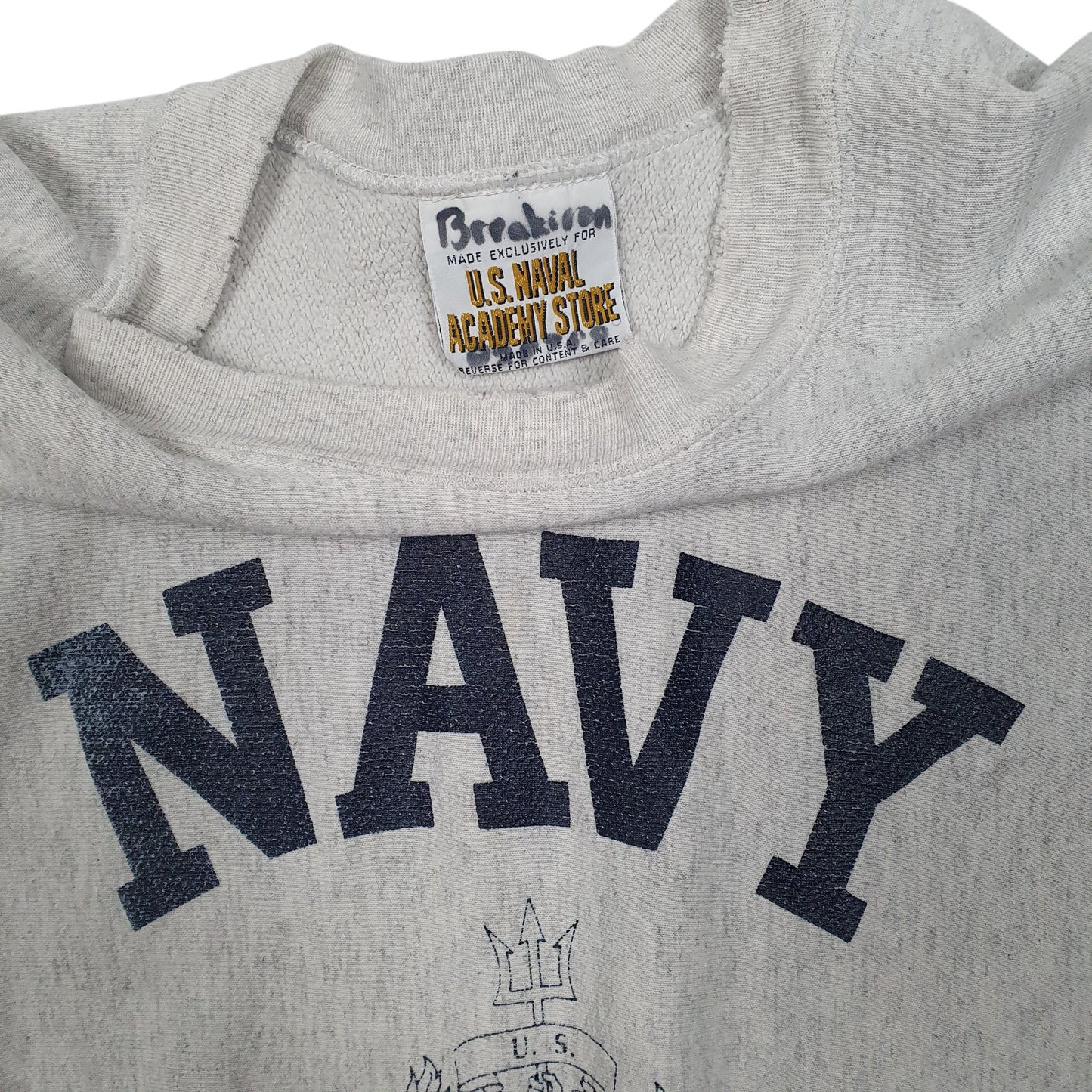 Mens Grey US Naval Academy Store Vintage 90s Crewneck Jumper