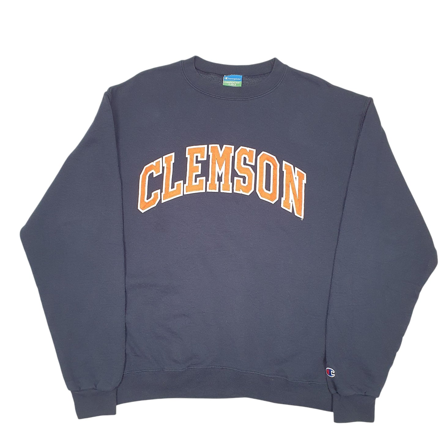 Mens Navy Champion Clemson College USA Spellout Crewneck Jumper