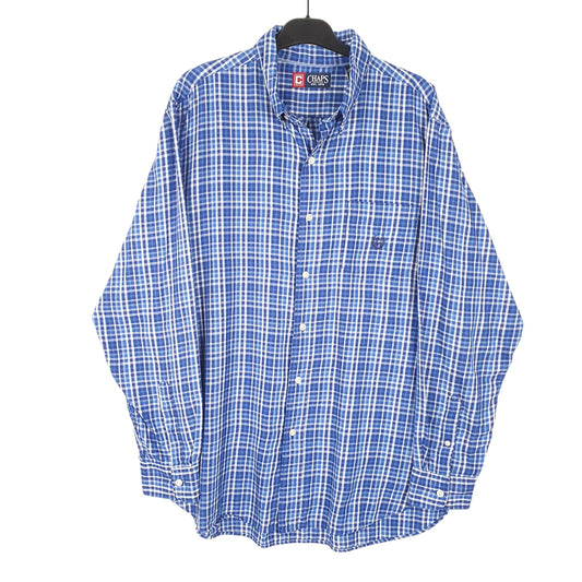 Mens Blue Chaps  Long Sleeve Shirt