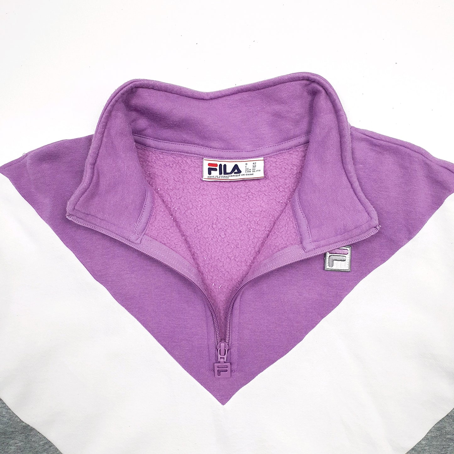 Womens Grey Fila  Quarter Zip Jumper