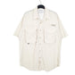 Mens Cream Columbia Sportswear PFG Performance Fishing Gear Short Sleeve Shirt