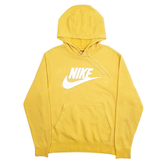 Mens Yellow Nike Spellout Hoodie Jumper