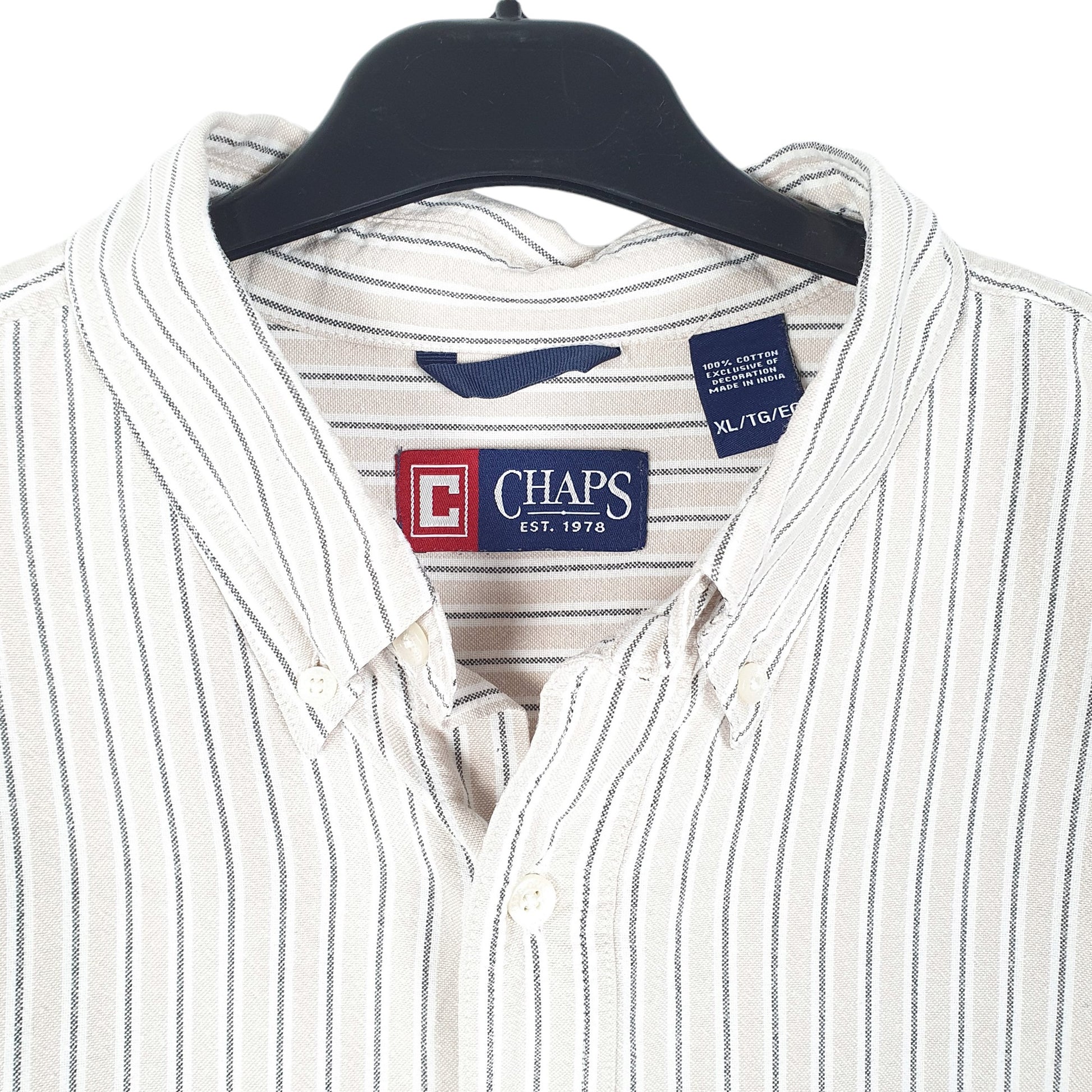 Mens Cream Chaps Oxford Long Sleeve Shirt