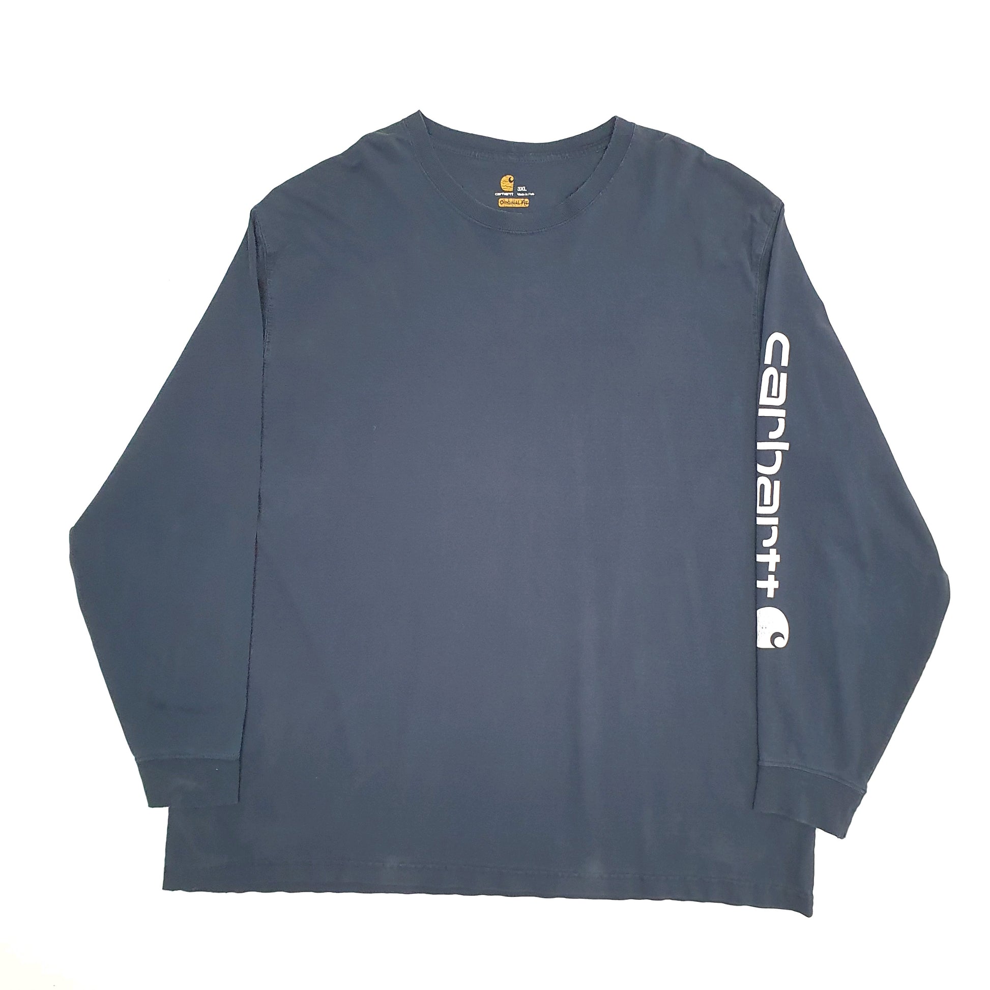 Mens Navy Carhartt  Long Sleeve T Shirt