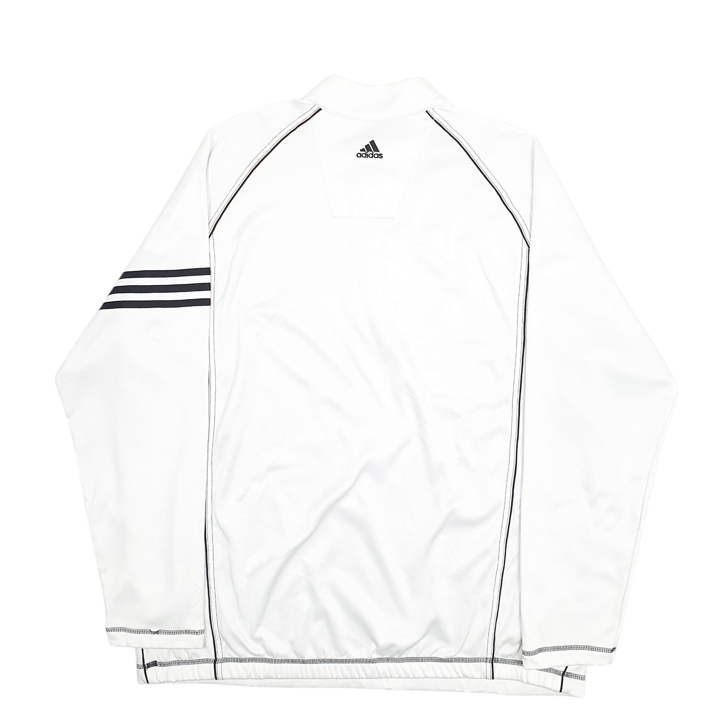 Mens White Adidas  Quarter Zip Jumper