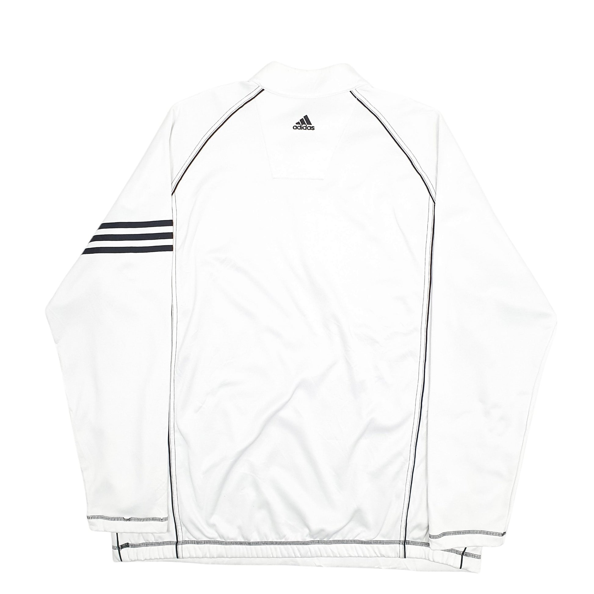 Mens White Adidas  Quarter Zip Jumper