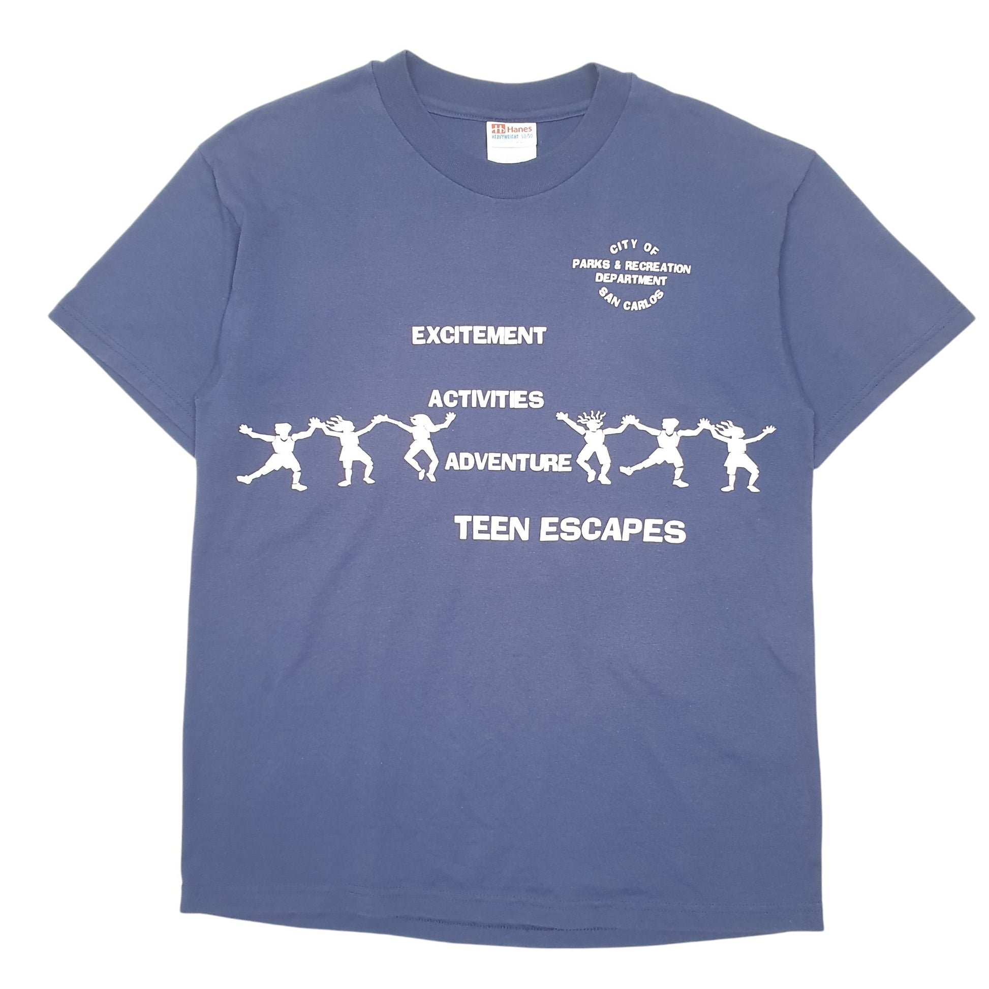 Mens Navy Hanes Vintage San Carlo Parks & Rec Short Sleeve T Shirt