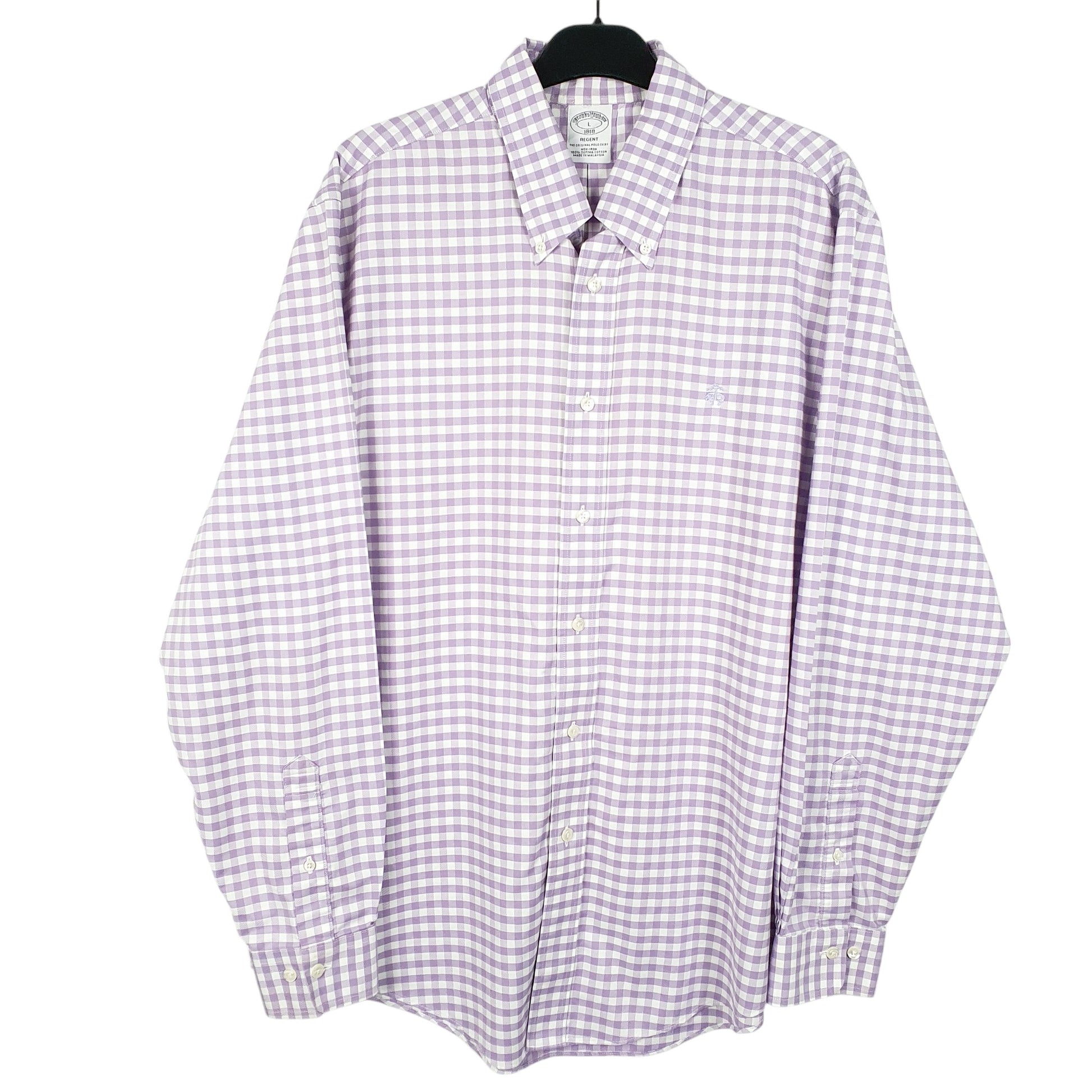 Mens Lilac Brooks Brothers Regent Long Sleeve Shirt