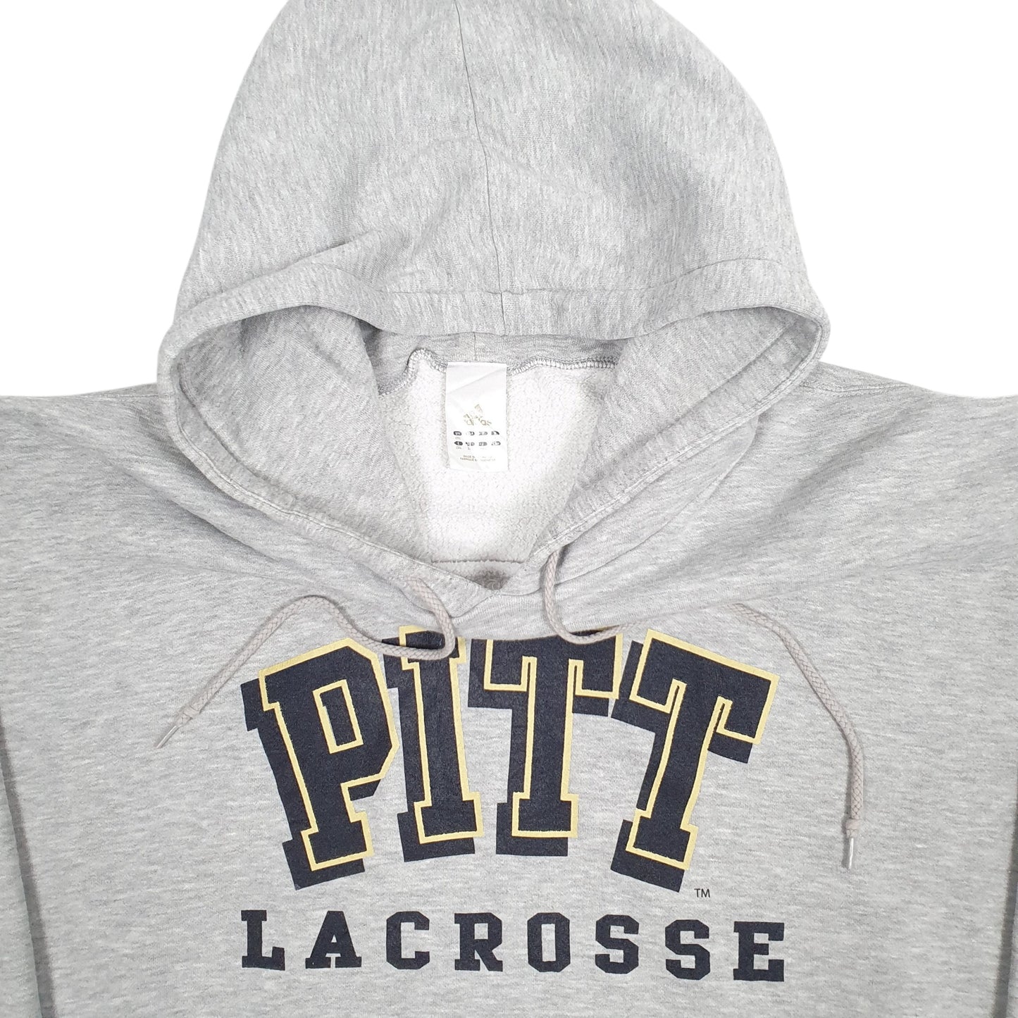 Mens Grey Adidas Pitt Lacrosse Hoodie Jumper