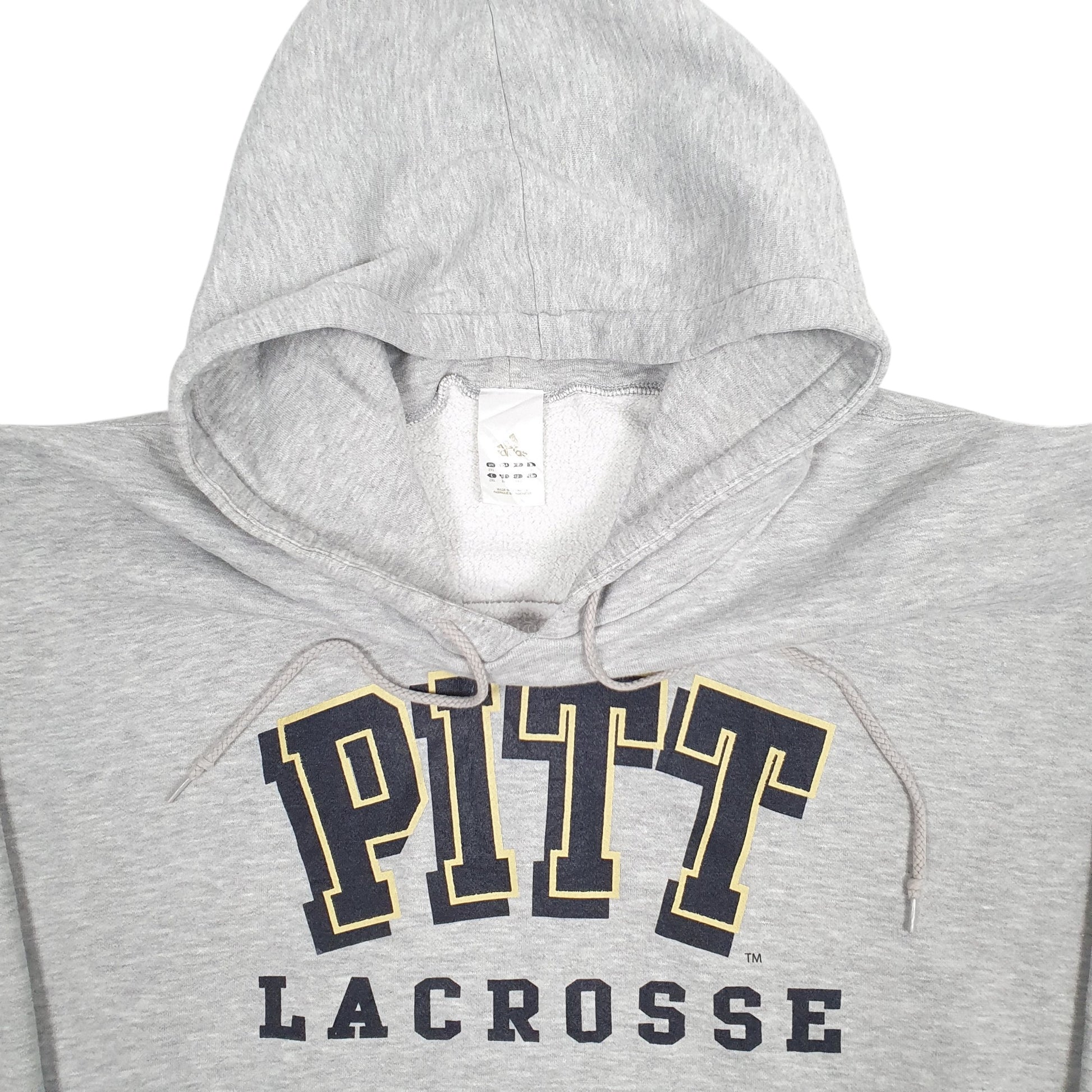 Mens Grey Adidas Pitt Lacrosse Hoodie Jumper