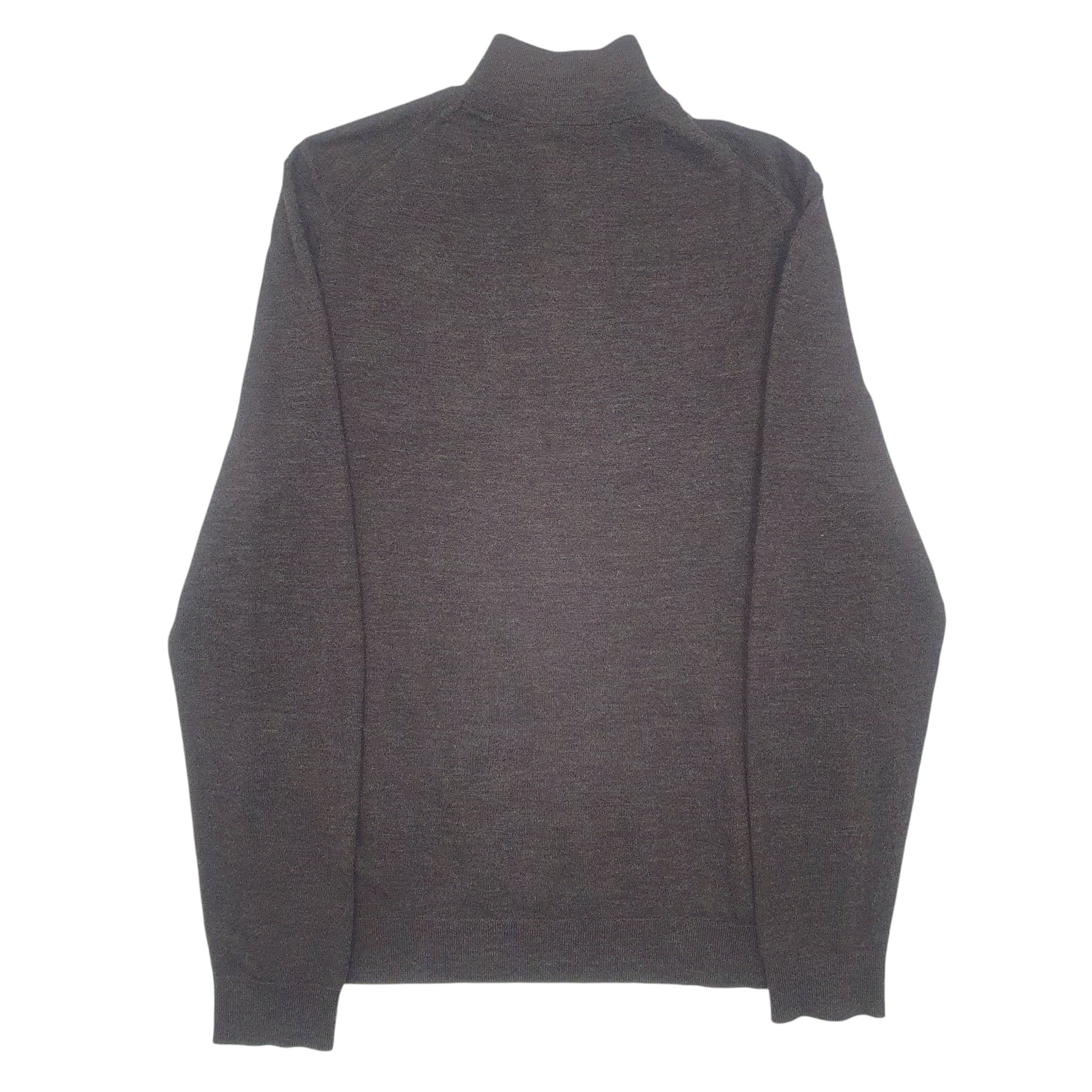 Mens Grey Moss Bros  Quarter Zip Jumper