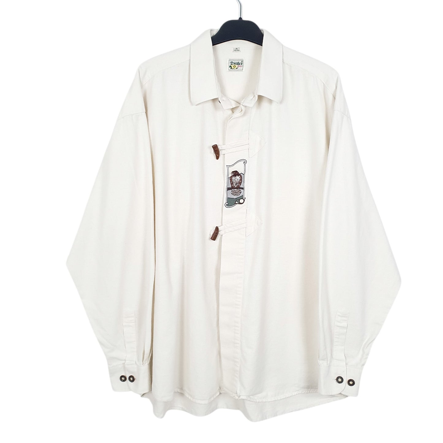 Mens Cream Distler Original Bavarian Toggle Tusk Long Sleeve Shirt