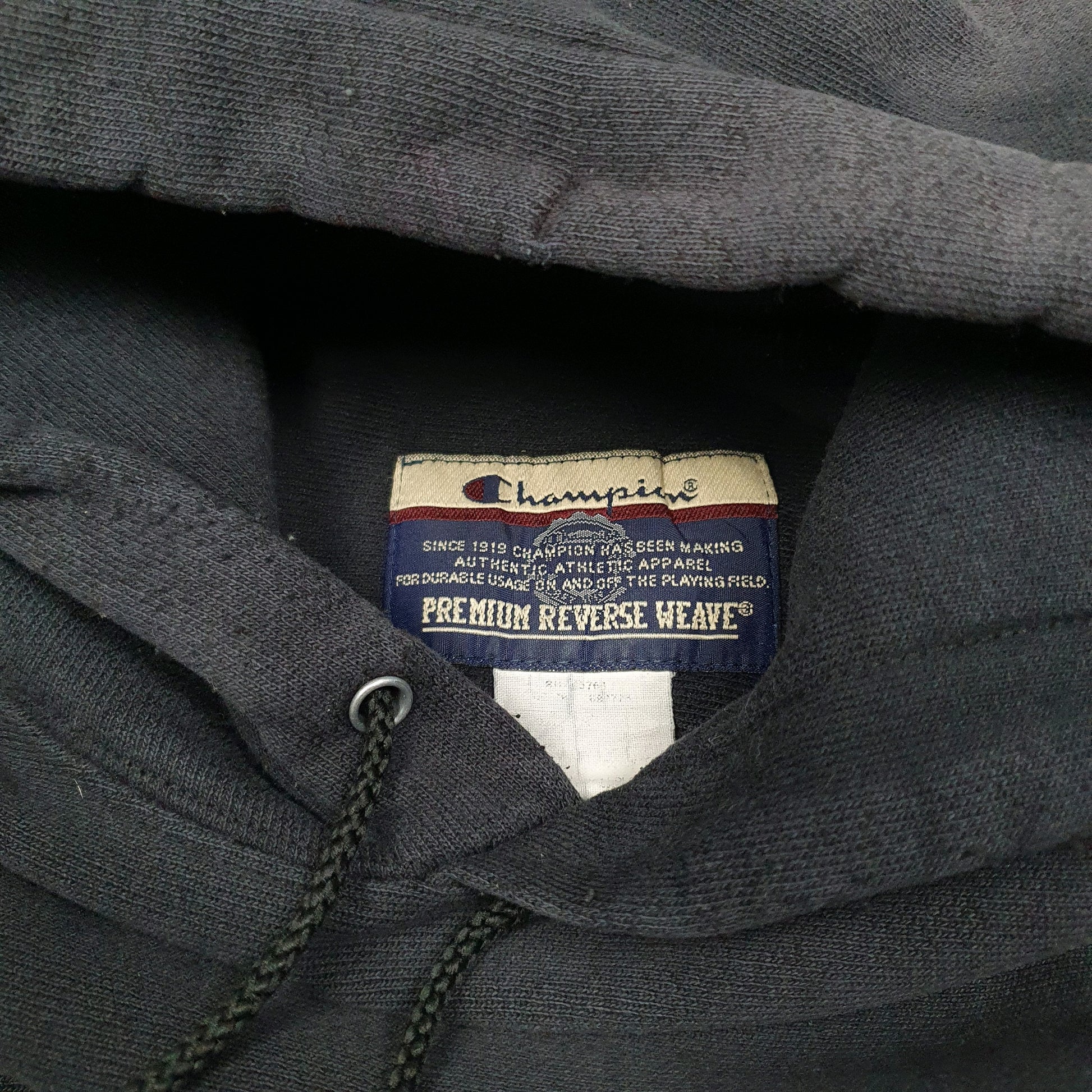 Mens Black Champion Vintage 2000s Y2K Cattle Co Reverse Weave Hoodie Jumper