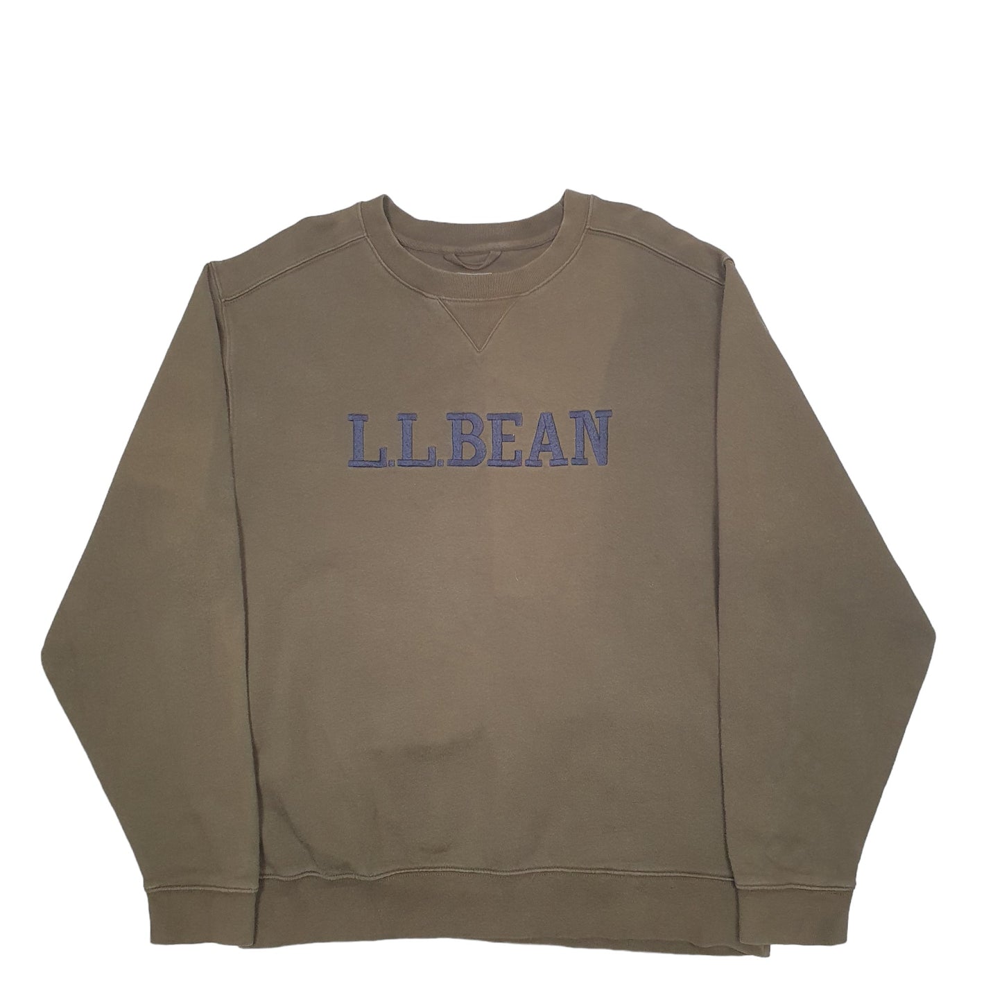 Mens Khaki L.L.Bean Spellout Crewneck Jumper