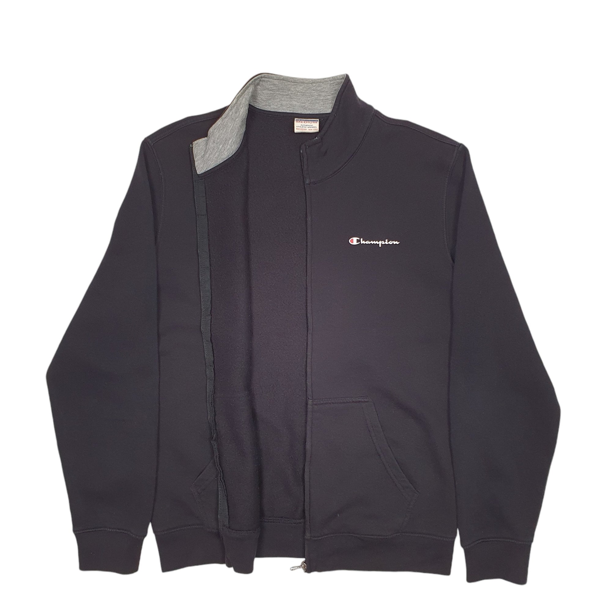 Mens Black Champion Vintage 90's Full Zip Jumper