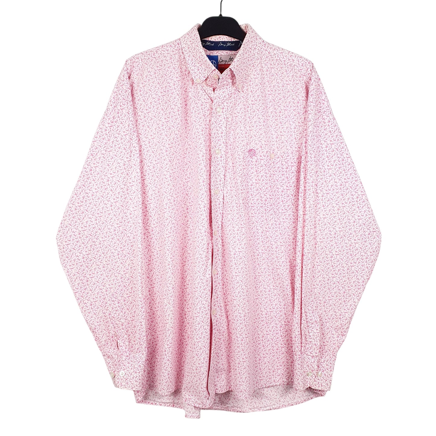 Mens Pink Wrangler Floral Cowboy Cut Collection Long Sleeve Shirt
