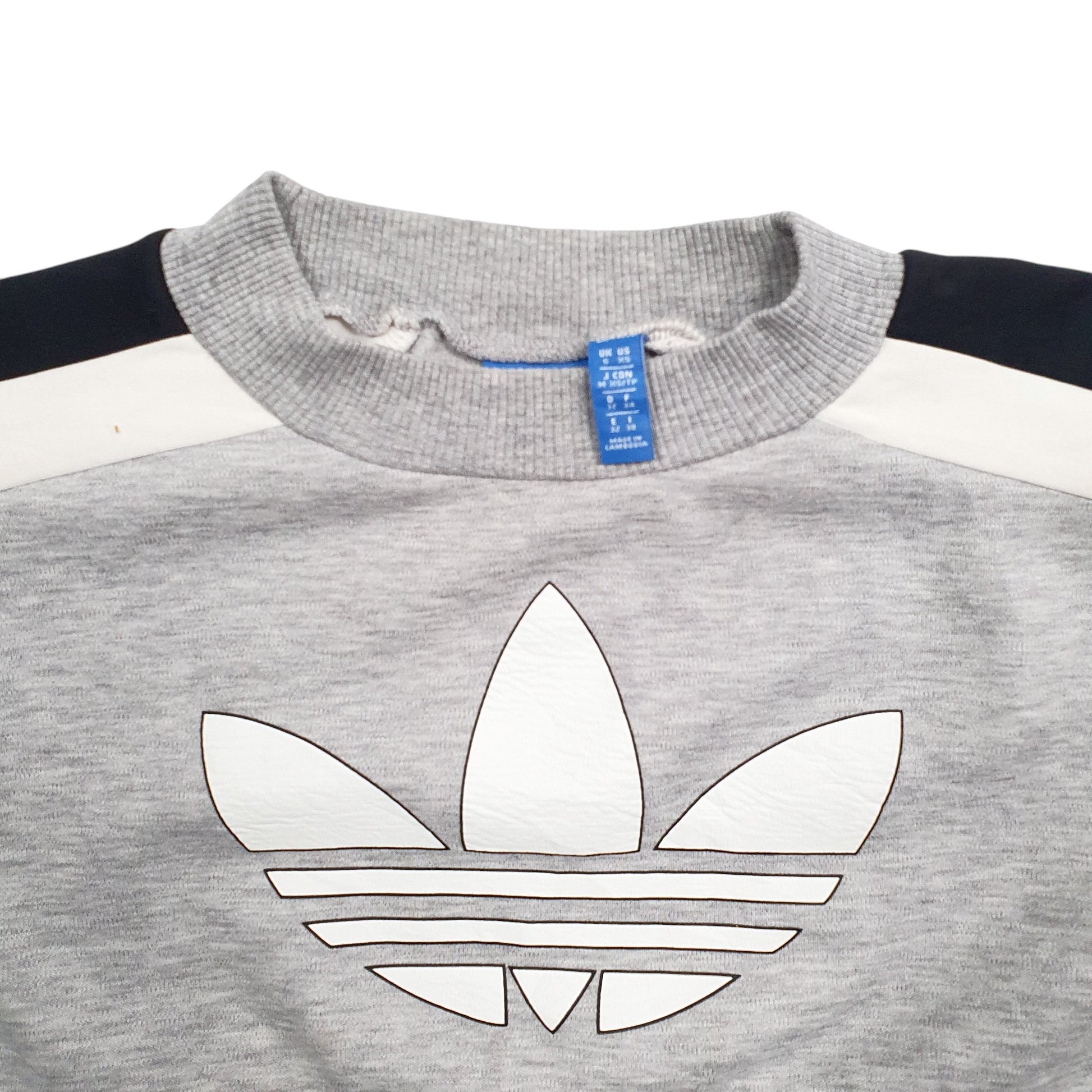 Womens Grey Adidas Spellout Crewneck Jumper