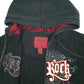 Mens Black Hard Rock Cafe Philadelphia Vintage 2000s Full Zip Jumper