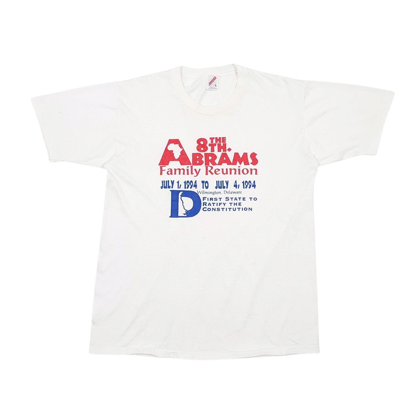 Mens White Jerzees Single Stitch Vintage 90s Short Sleeve T Shirt